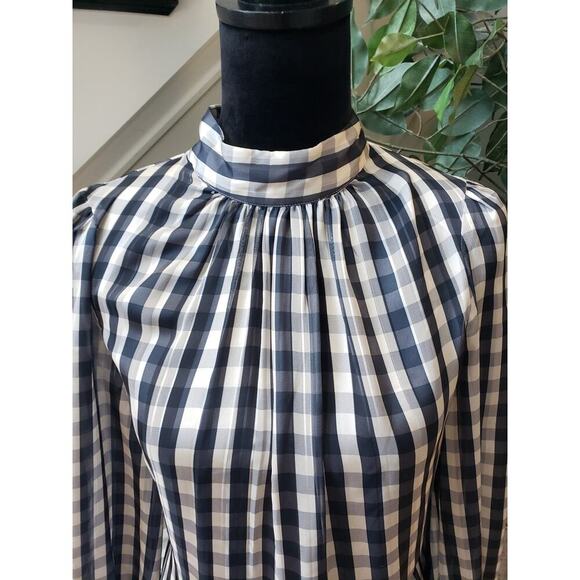 H&M Top Blouse Women's Medium Multicolor 100% Polyester Long Sleeve Halter Neck - Picture 12 of 16